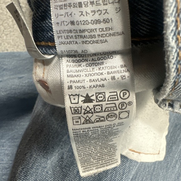 Levi's 501 Button Fly Jeans Men 42x32 Blue Straight Cowboy Preppy Western - Picture 4 of 16